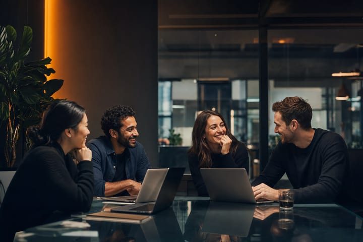 MrTech Melbourne team planning a client project together